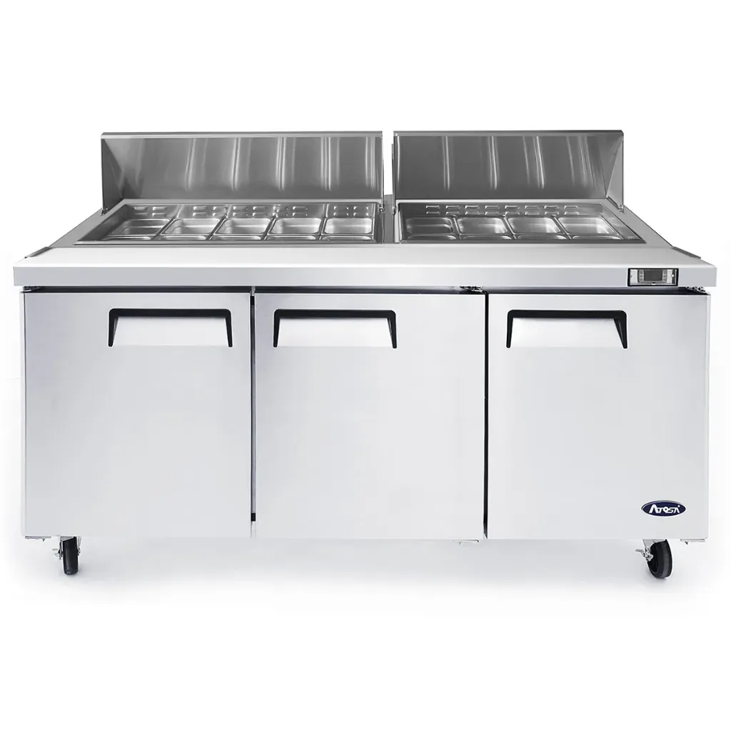 [ATOT-MSF8304] Standard Top Sandwich Prep Table with 3 Doors (18 x GN1/6)