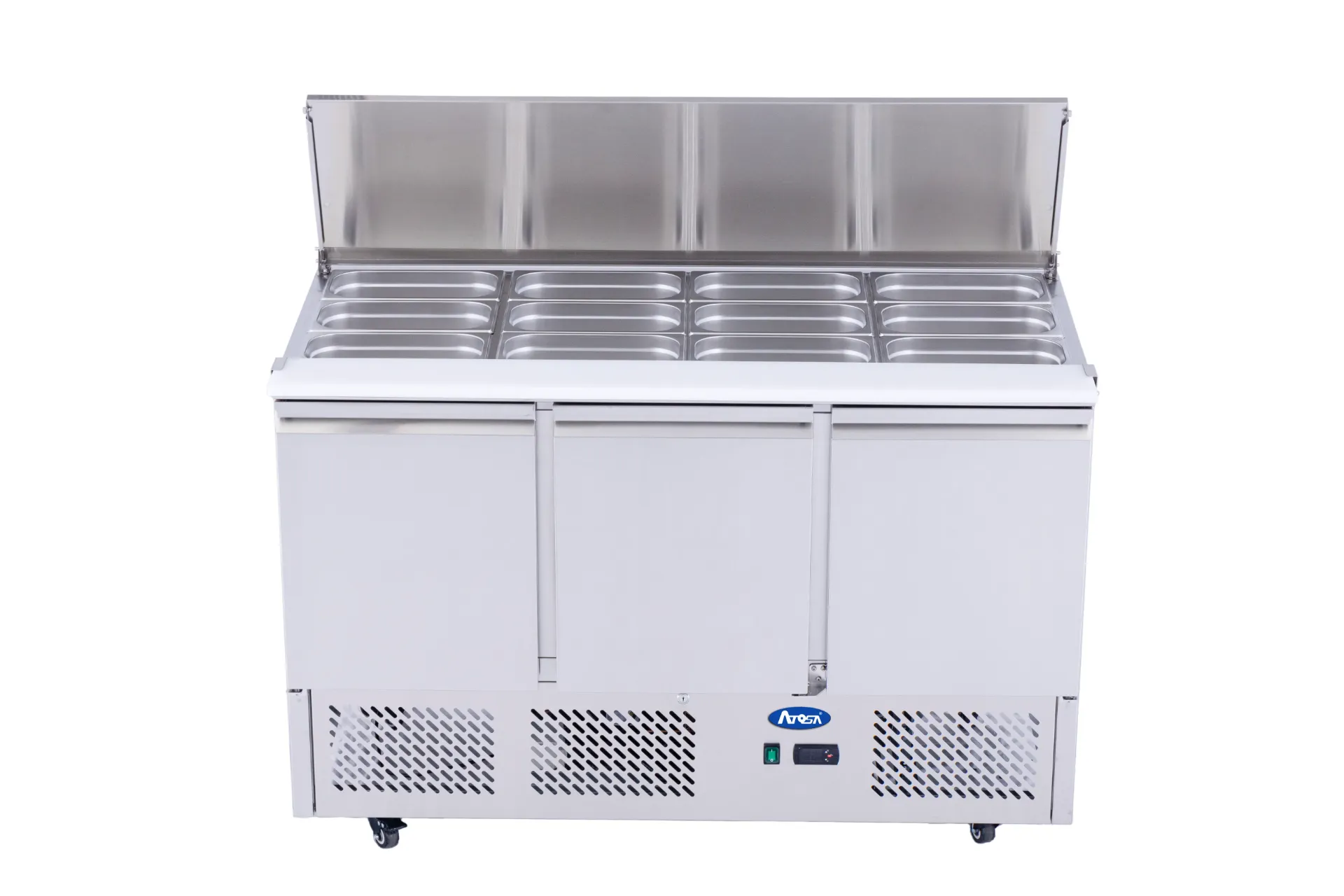 [ATOT-ESL3850] Snack Saladette With 3 Doors and Sliding Top