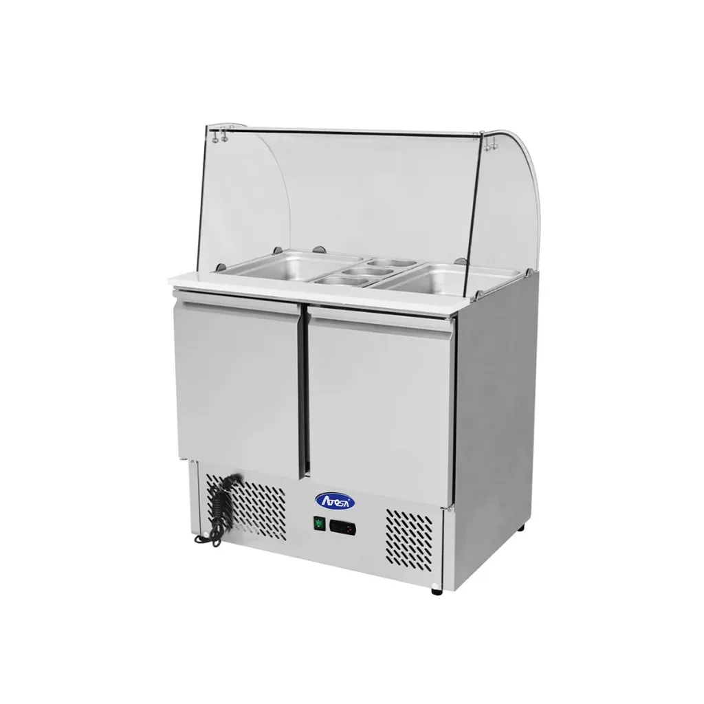 [ATOT-ESL3811] Snack Saladette With 2 Doors and Glass Top