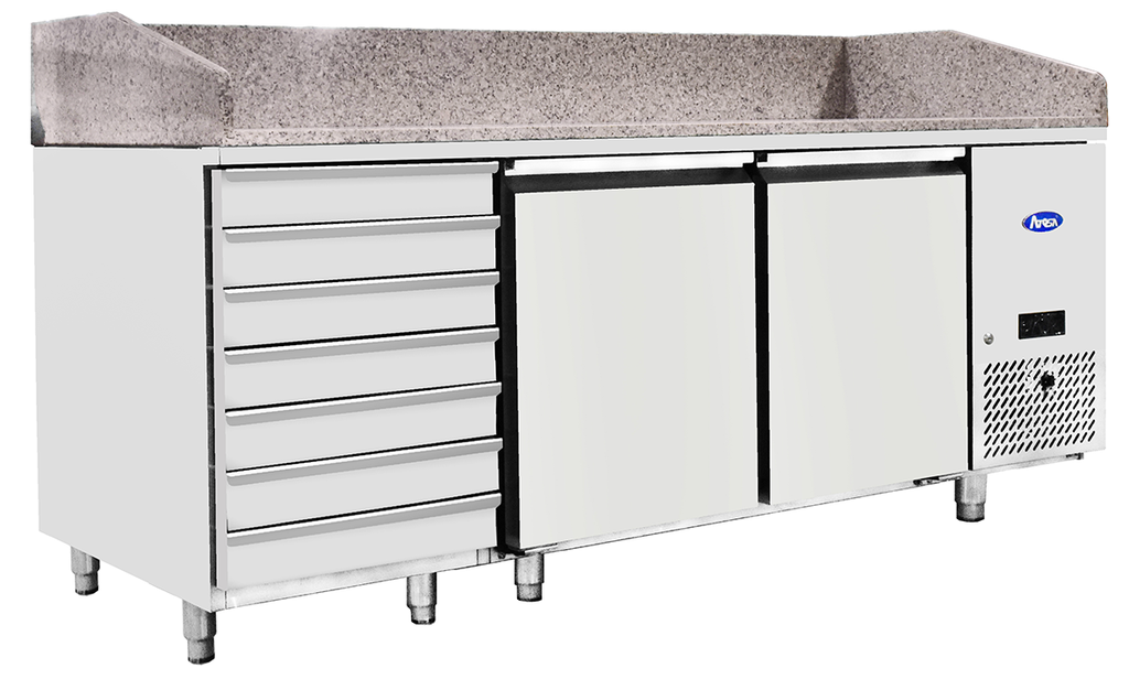 [ATOT-EPF3480] Double Door & 7 Drawers Worktable with Marble Top