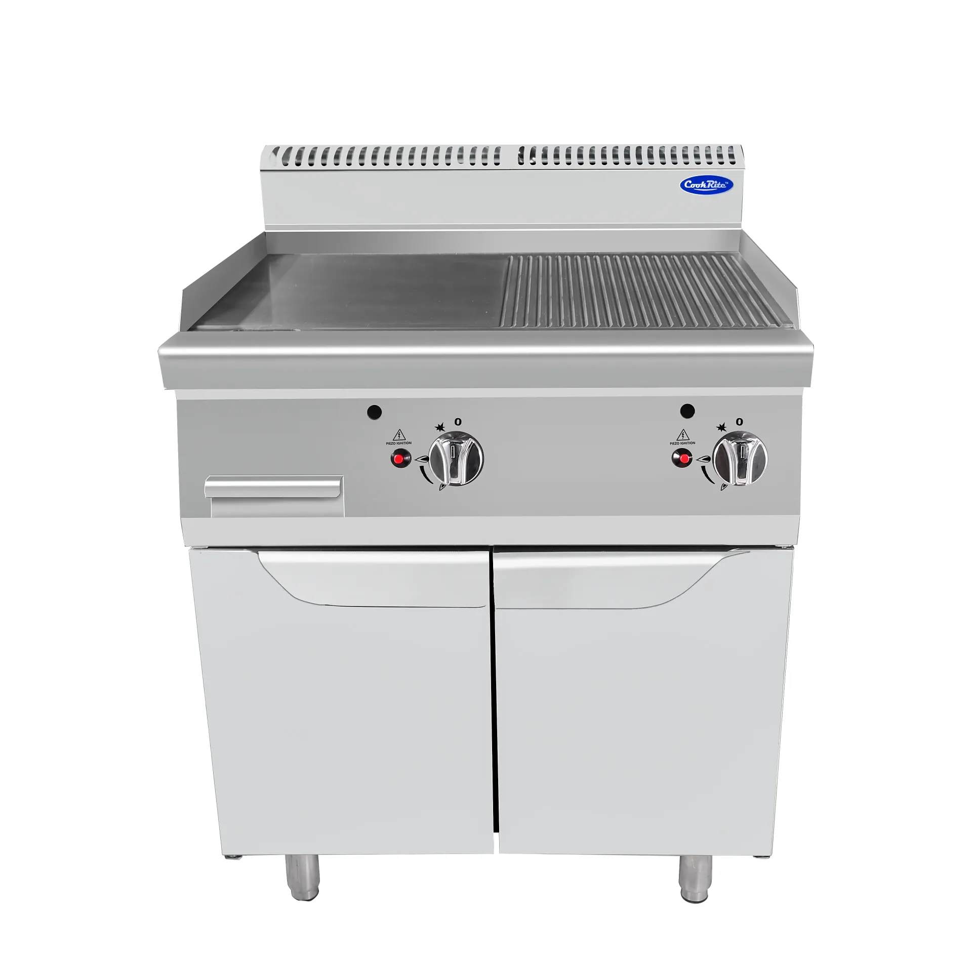 [ATOT-AT7G8G-F-D] Supported Plancha Grill 50% Flat & 50% Ribbed (Right) (2 x 7 kW)