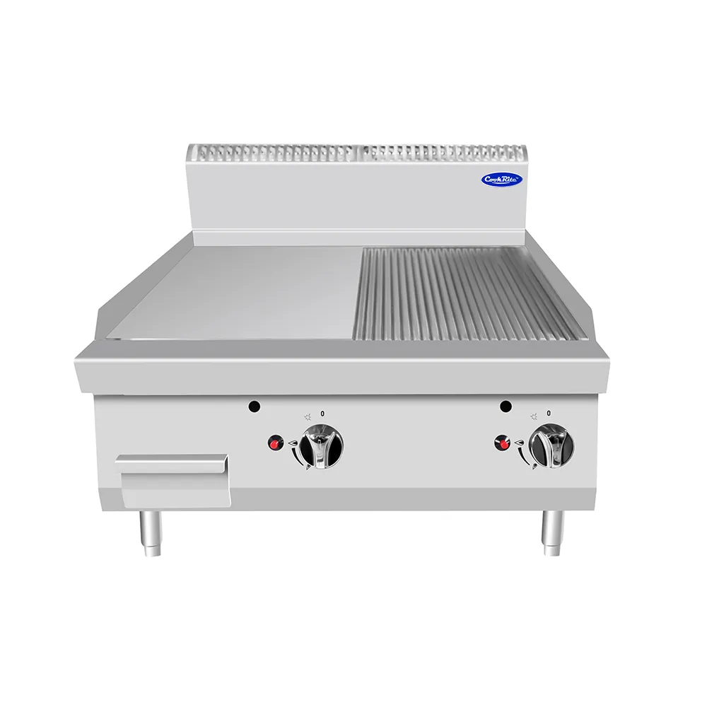 [ATOT-AT7G8G-C-D] Counter Plancha Grill 50% Flat & 50% Ribbed (Right) (2 x 7 kW)